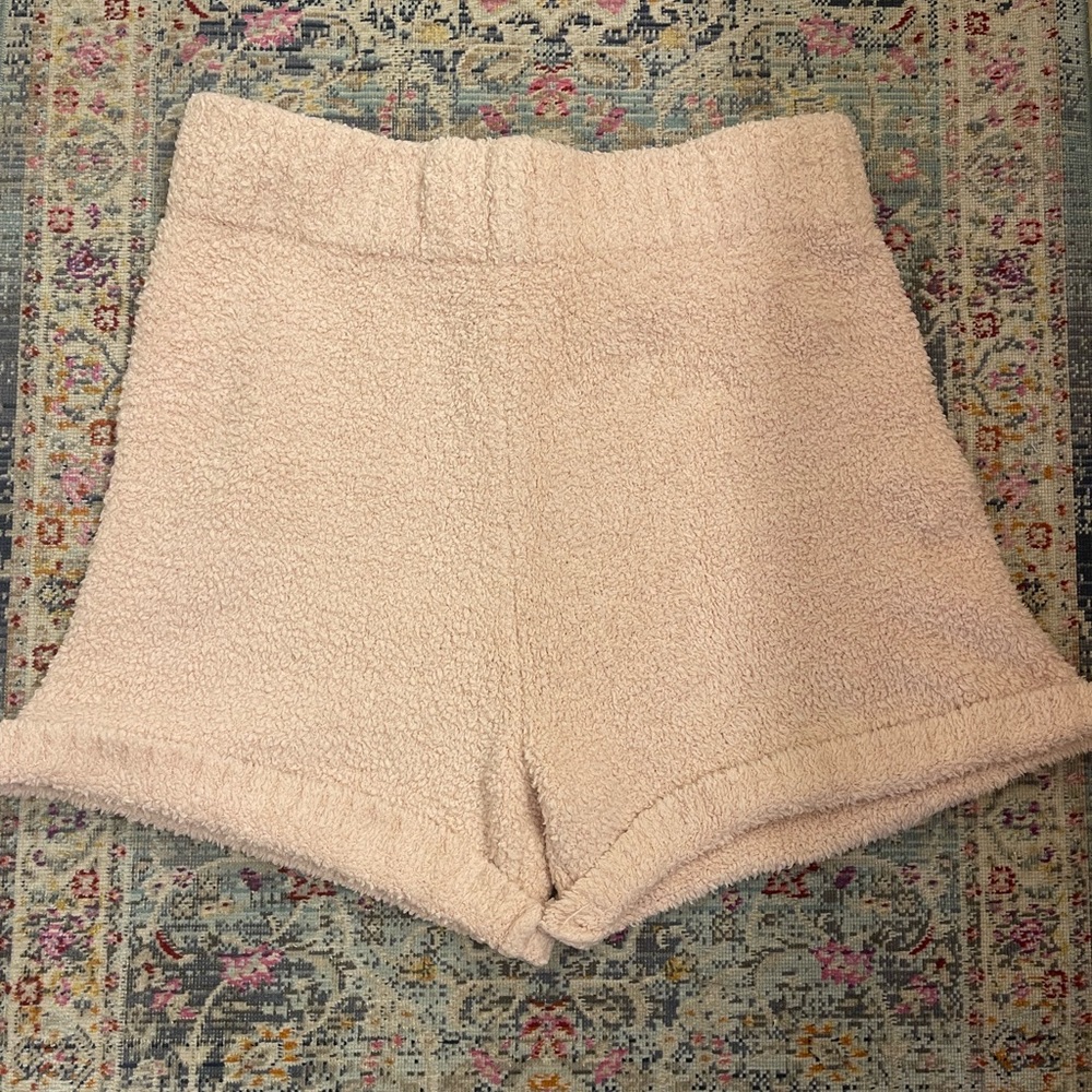 Pink skims teddy shorts